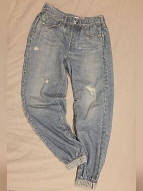 rag & bone Miramar Denim Print Sweatpant Jeans | Elastic Waist Jogger | S